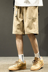 Men's Summer Cotton Loose Straight Webbing Cargo Shorts