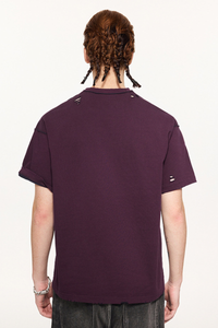 Men's Summer 240g Cotton Reversible Distressed Loose Tee