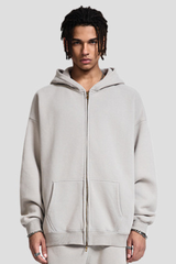 Men's Fall Winter 360g Washed Batik Fleece Loose Hoodie