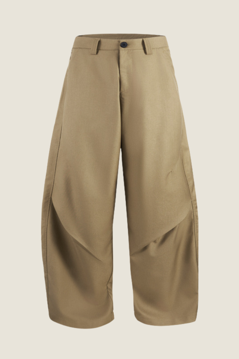 Men's 3D Curved Double Hem Back Pocket Wide Leg Cargo Pants