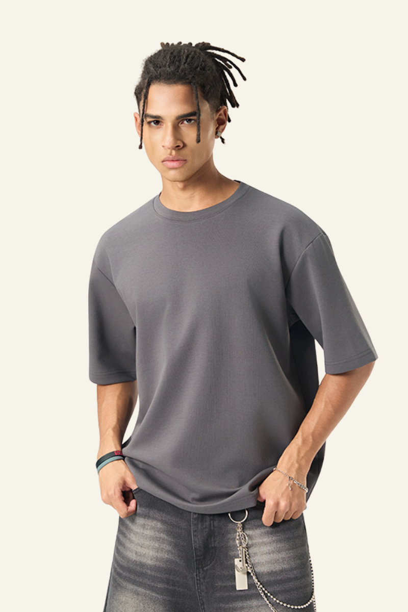 Men’s Streetwear Relaxed  Solid T-shirt