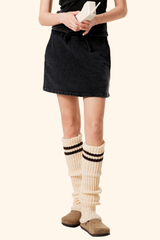 Women's Spring Summer 420g Cotton Batik Webbing A-Line Skirt
