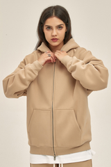 Women's Streetwear 350G Heavyweight Full Zip Hooded Jacket
