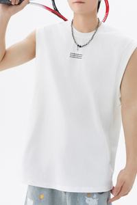 Men's Summer Cotton Letter Print Muscle Tank