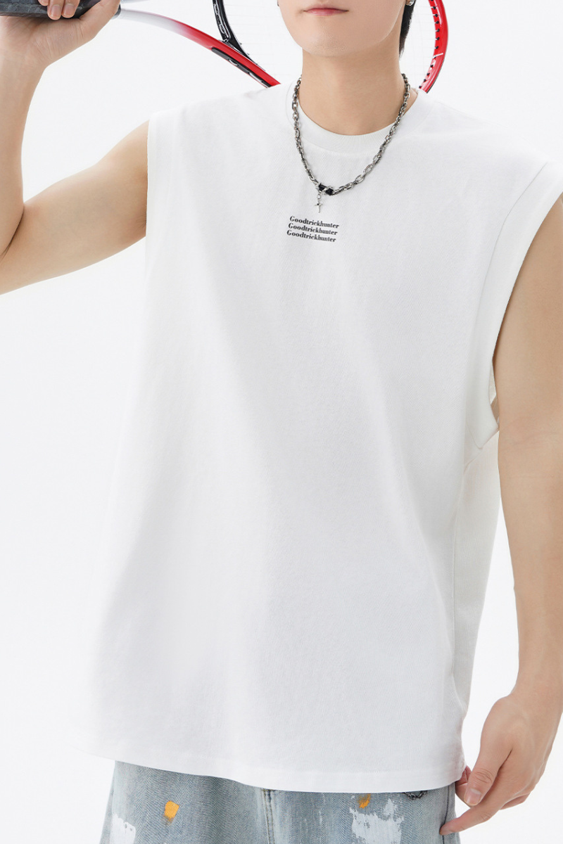 Men's Summer Cotton Letter Print Muscle Tank