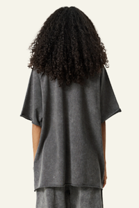 Women's Washed Wax-Dyed Cotton  T-shirt.