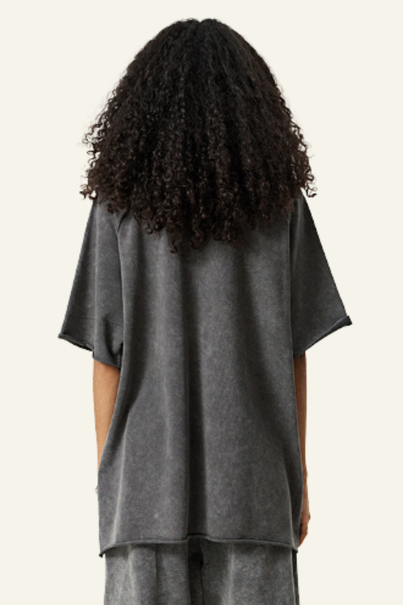 Women's Washed Wax-Dyed Cotton  T-shirt.