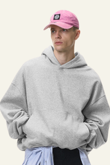 Men's Streetwear Short Curved-Hem  Hoodie