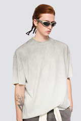 Men's Summer 250g Cotton Spray Fade Collar Distressed Tee