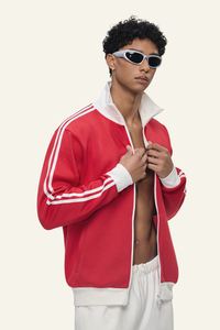 Men's Streetwear Vintage Stand-Collar Side-Striped Jacket