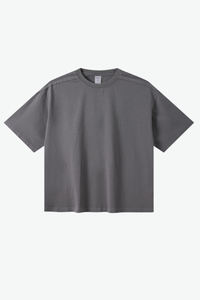 Unisex 275g Cotton Washed Raw Edge Patchwork Sports Tee