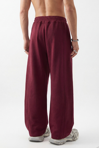 Men's Spring 390g Patchwork Pleated Curved Wide Pants