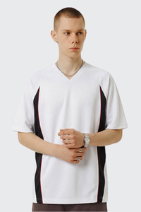 Men's Summer 7A V-Neck Colorblock QuickDry Oversized Tee