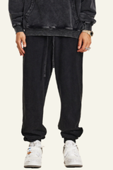 Men's Vintage Washed Cotton Cuffed Sweatpants