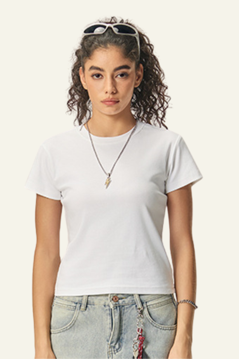 Women's Straight-shouldered spicy short-sleeved T-shirt