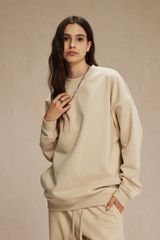 Women's Streetwear Relaxed Drop-Shoulder Solid Pullover