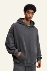 Men's Heavyweigt Fake Patchwork Two-piece Cotton  Hoodie