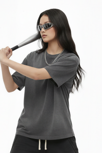Women's Cotton Streetwear Washed Distressed T-shirt