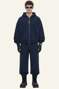 Men's Streetwear Set:Hooded Jacket & Straight Leg Pants