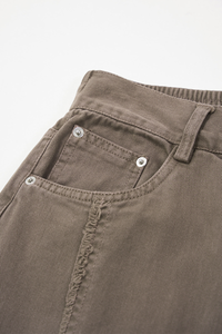 Men's Cotton Vintage Washed Frayed-edge Straight Leg Pants