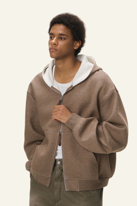 Men's Streetwear Double-Sided Zip Hooded Jacket