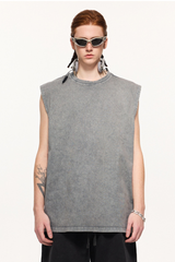 Men's Summer 275g Retro Washed Distressed Tank