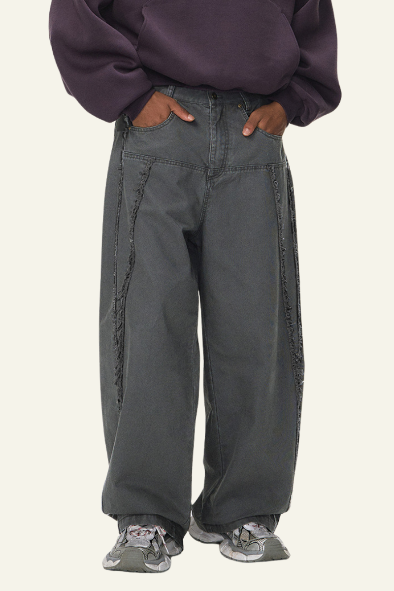 Men's  Cotton Streetwear Distressed-style Vintage Pants