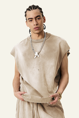 Men's Vintage Gradient Cotton Sleeveless T-shirt