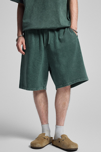 Men's Summer 320g Washed Batik Loose 9 Color Shorts