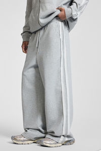 Men's Fall 450g Knit Raw Edge Washed Straight Pants