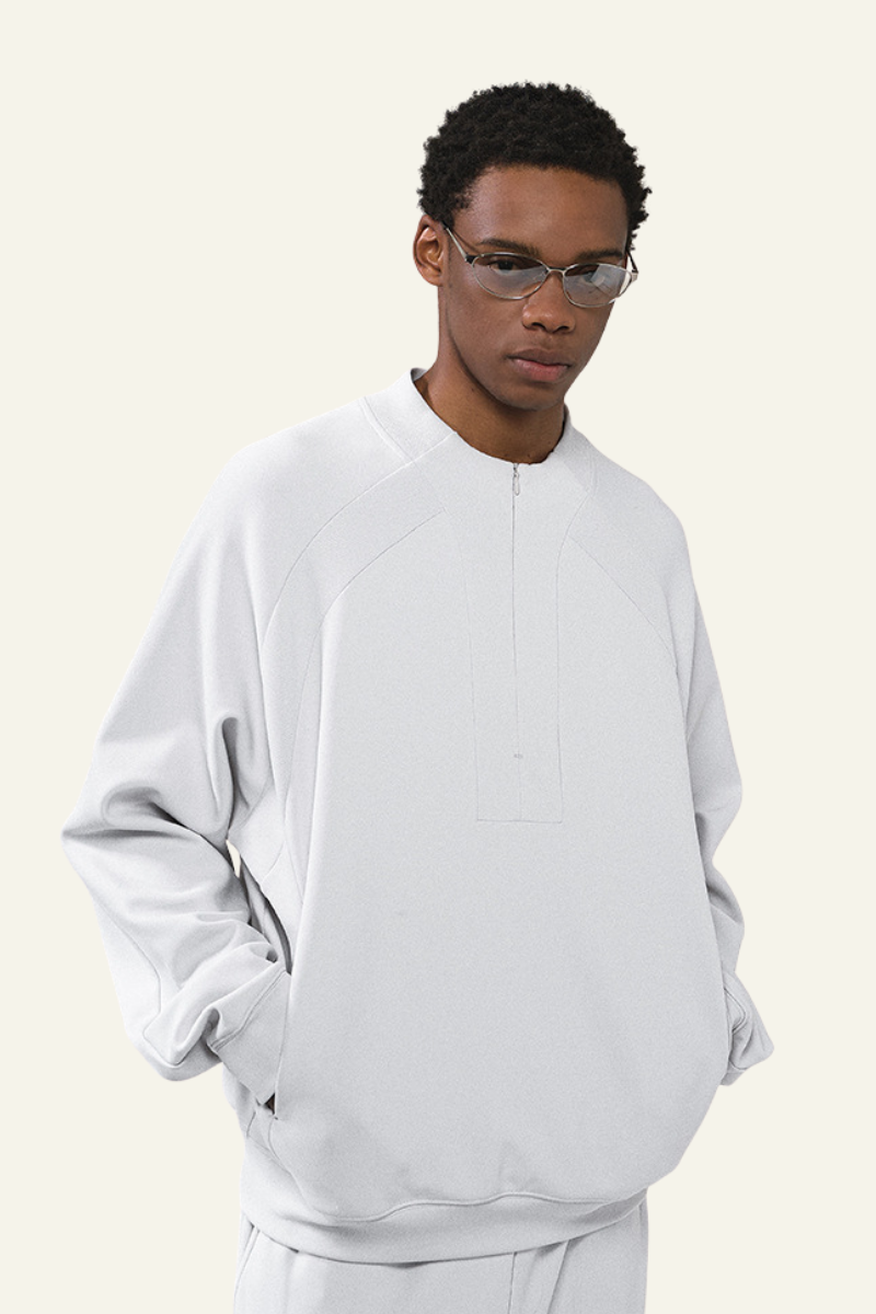 Men's Streetwear Stand Collar Half Zipper Pullover