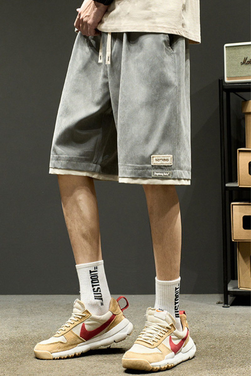 Men's Summer Relaxed Straight Ice Silk 2-in-1 Shorts
