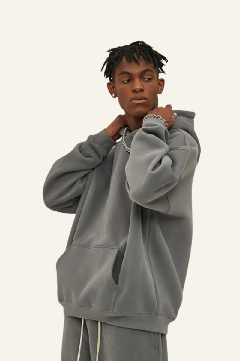 Men's Streetwear 350G Heavyweight Oversize Solid Hoodie
