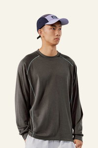 Men's Athletic Color Block Long-sleeve T-shirt.