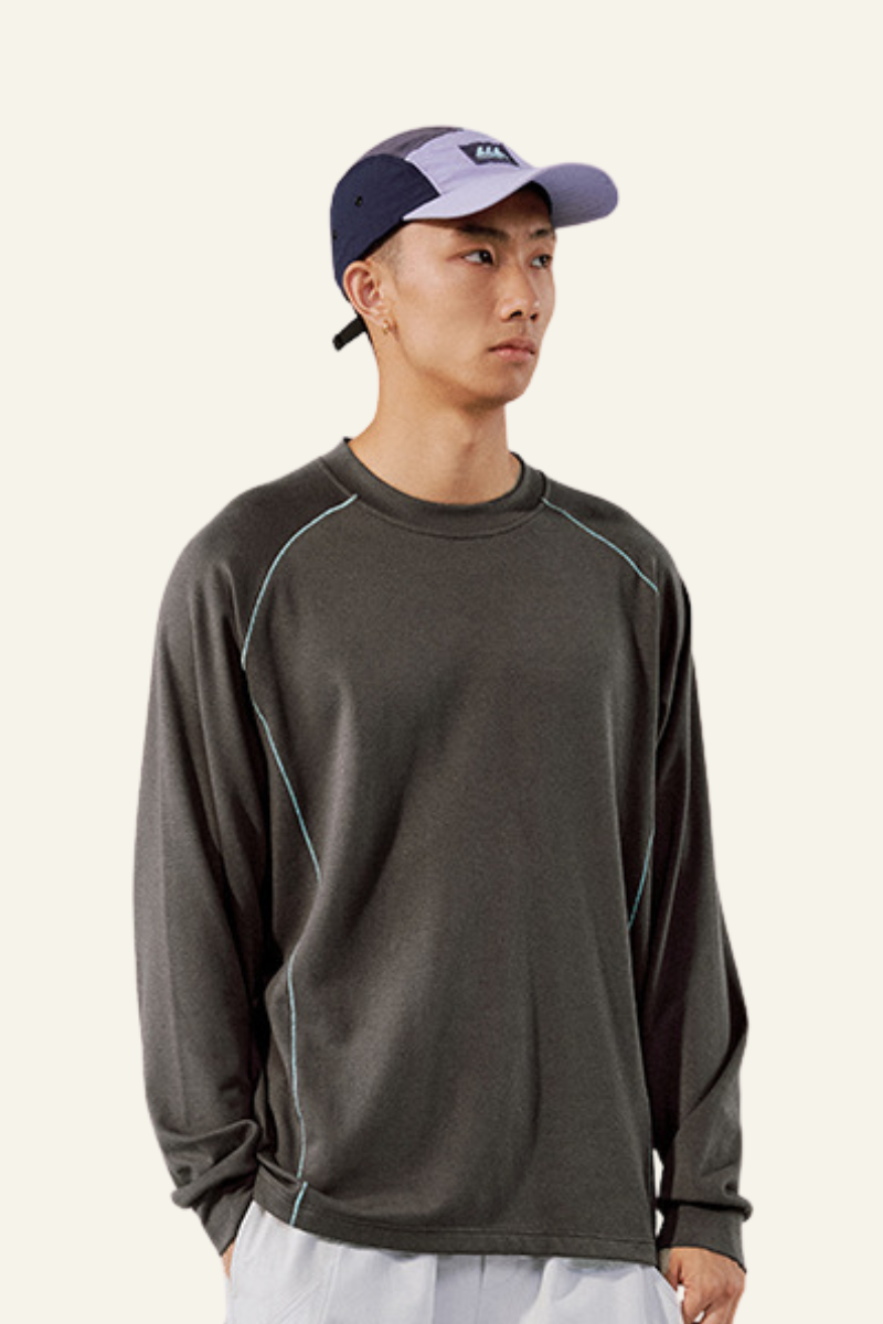 Men's Athletic Color Block Long-sleeve T-shirt.