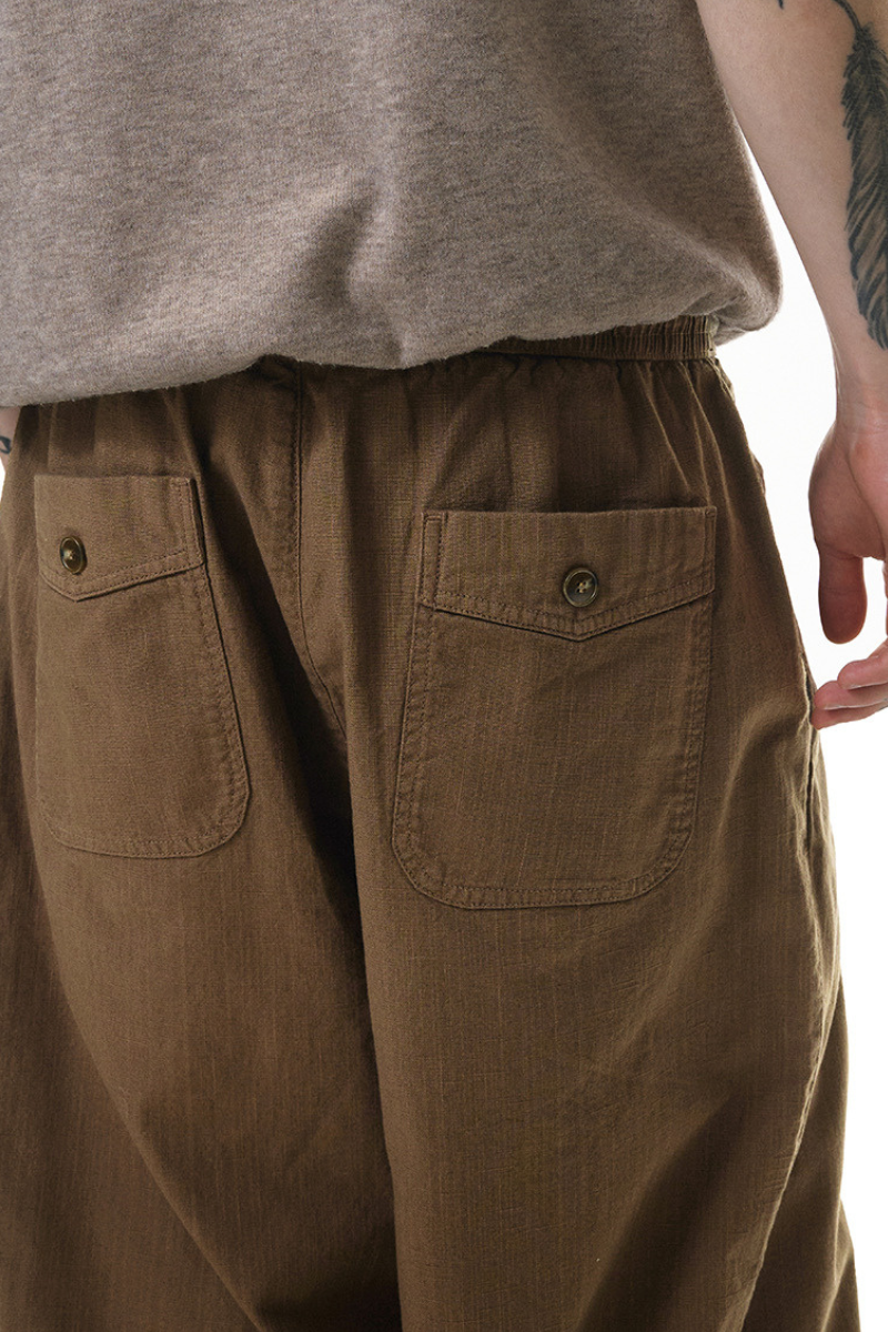 Men's Cotton Vintage Drawstring Wide Leg Pants
