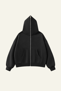 Men's Streetwear Cropped Full Zipper Hooded Jacket