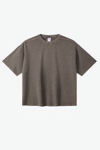Unisex 275g Cotton Washed Raw Edge Patchwork Sports Tee