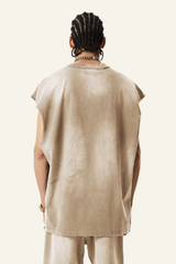 Men's Vintage Gradient Cotton Sleeveless T-shirt