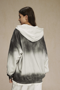 Women's Cotton Gradient-Dyed Vintage  Full-Zip Hooded Jacket