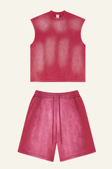 Men's Vintage Gradient Cotton Set:T-shirt And Short