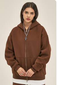 Women's Streetwear 350G Heavyweight Full Zip Hooded Jacket