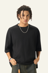 Men's Streetwear Solid Color Raw-Edge Short Sleeve T-Shirt