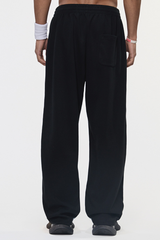 Men's Color Block Elastic Drawstring Cuff Wide Leg Pants
