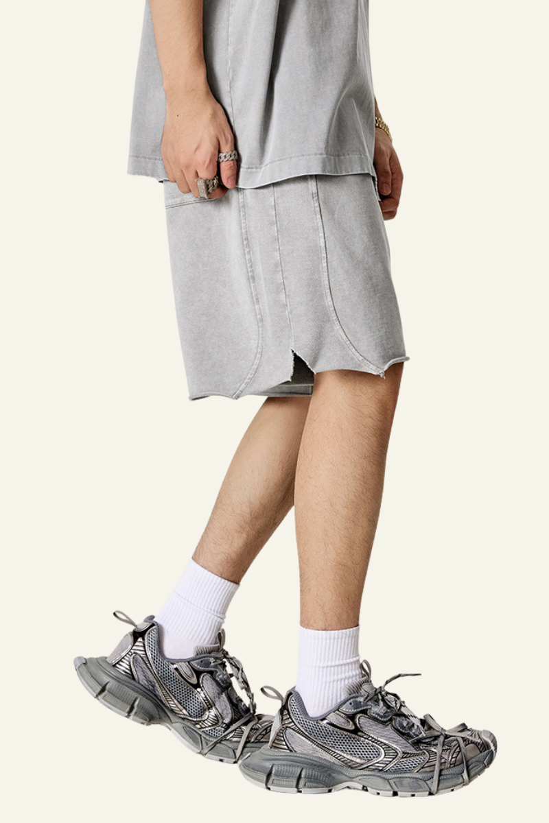 Men's Cotton Streetwear Washed Relaxed Short