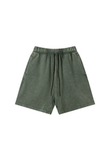 Unisex Spring Summer 360g Cotton Washed Drawstring Shorts