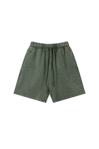 Unisex Spring Summer 360g Cotton Washed Drawstring Shorts