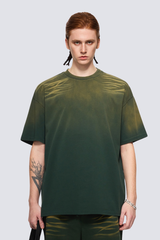 Men's Summer 250g Tiger Spray Fade Washed Oversized Tee