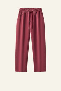 Men's Heavyweight Washed Fleece-lined  Straight-leg Pants.