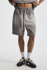 Men's Cotton Streetwear Washed Retro Spray-Painted  Shorts